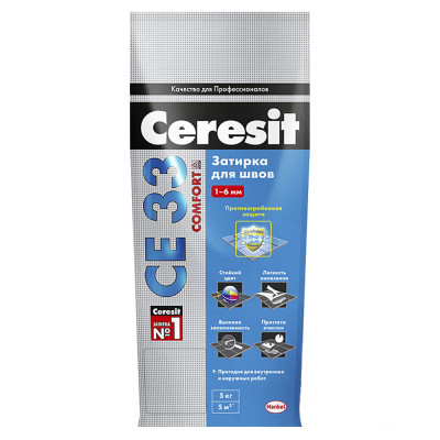 Купить дешево Затирка ceresit ce 33  N 01 белая, 2 кг