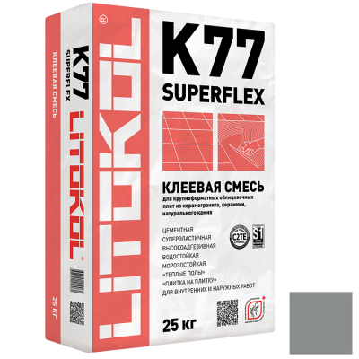 Клей плиточный Litokol SuperFlex K 77 / Литокол Суперфлекс К 77 (25 кг)